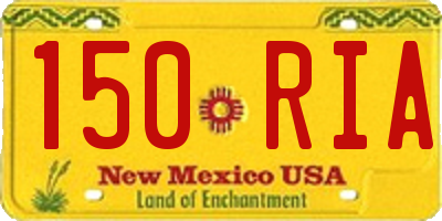 NM license plate 150RIA