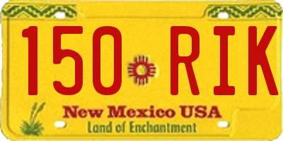NM license plate 150RIK