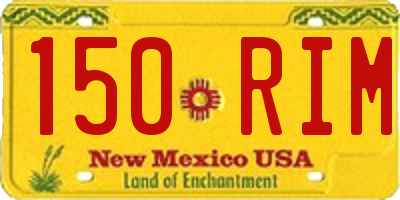 NM license plate 150RIM
