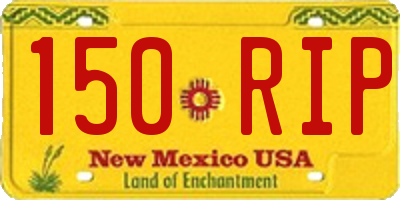 NM license plate 150RIP