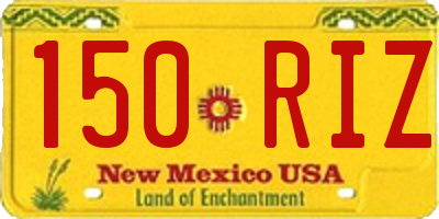NM license plate 150RIZ