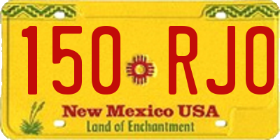 NM license plate 150RJO