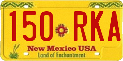 NM license plate 150RKA