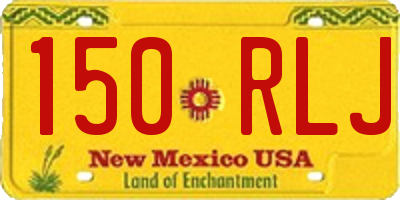 NM license plate 150RLJ