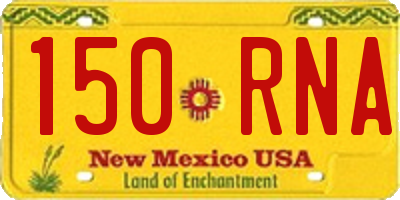 NM license plate 150RNA