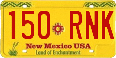 NM license plate 150RNK