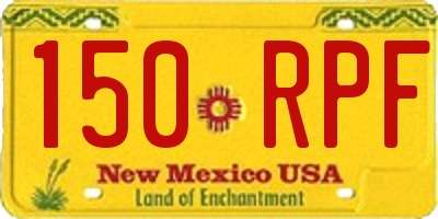 NM license plate 150RPF