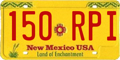 NM license plate 150RPI