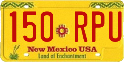 NM license plate 150RPU