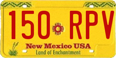 NM license plate 150RPV