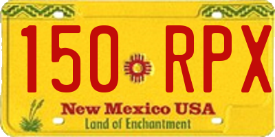 NM license plate 150RPX