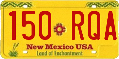 NM license plate 150RQA