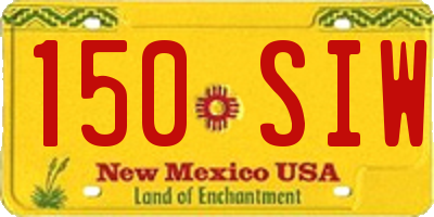 NM license plate 150SIW
