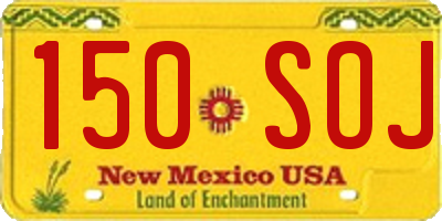 NM license plate 150SOJ