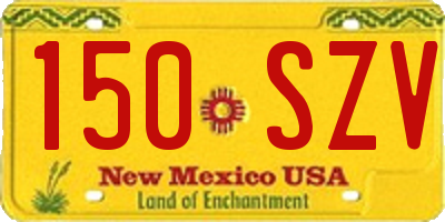 NM license plate 150SZV