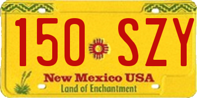 NM license plate 150SZY