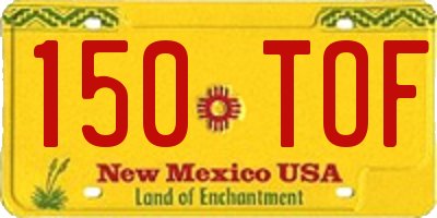 NM license plate 150TOF
