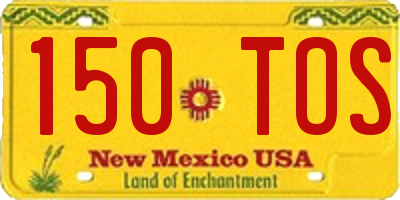 NM license plate 150TOS