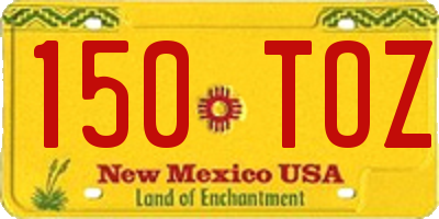 NM license plate 150TOZ