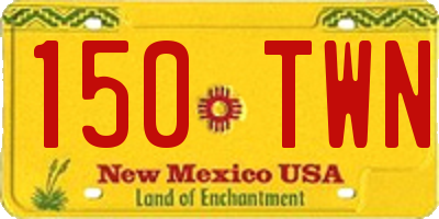 NM license plate 150TWN