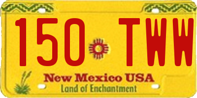 NM license plate 150TWW