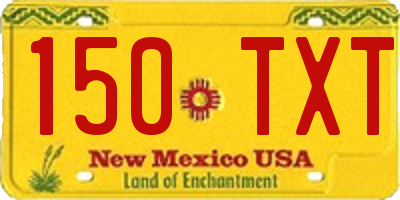 NM license plate 150TXT