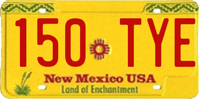 NM license plate 150TYE