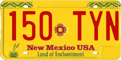 NM license plate 150TYN