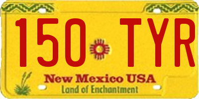 NM license plate 150TYR