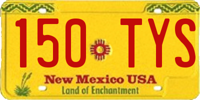 NM license plate 150TYS