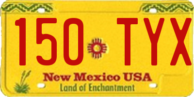 NM license plate 150TYX