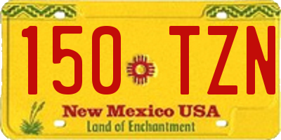 NM license plate 150TZN