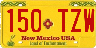 NM license plate 150TZW