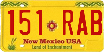 NM license plate 151RAB