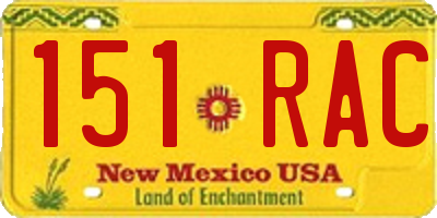 NM license plate 151RAC
