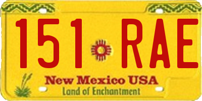 NM license plate 151RAE