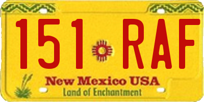 NM license plate 151RAF