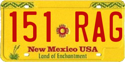 NM license plate 151RAG
