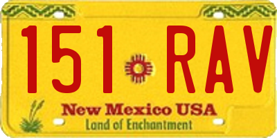 NM license plate 151RAV