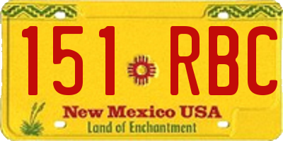NM license plate 151RBC