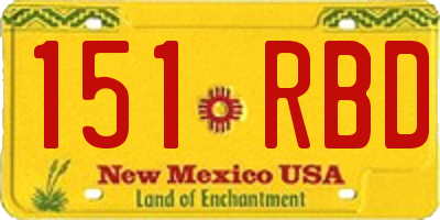 NM license plate 151RBD