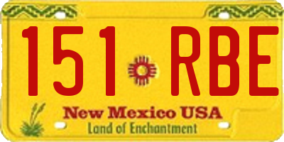 NM license plate 151RBE