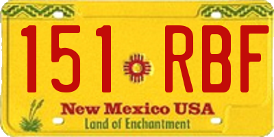 NM license plate 151RBF