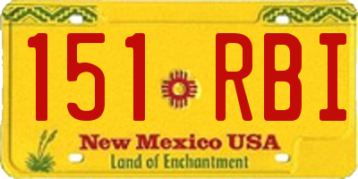 NM license plate 151RBI