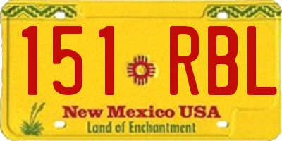 NM license plate 151RBL