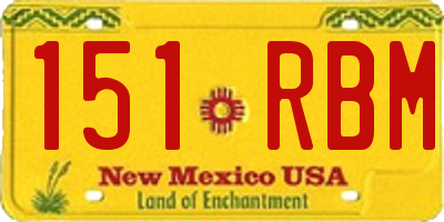 NM license plate 151RBM