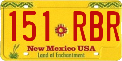 NM license plate 151RBR