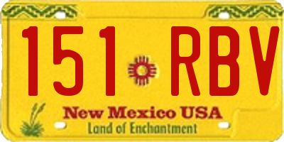 NM license plate 151RBV
