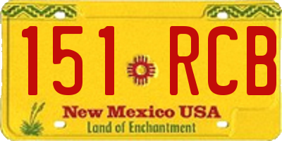 NM license plate 151RCB
