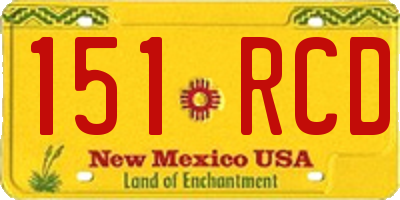 NM license plate 151RCD